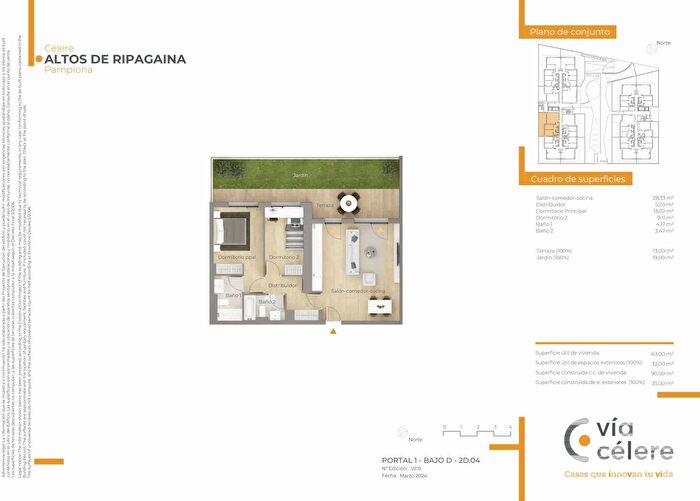 Piso en venta de 2 habitaciones: Huarte Uharte, Navarra